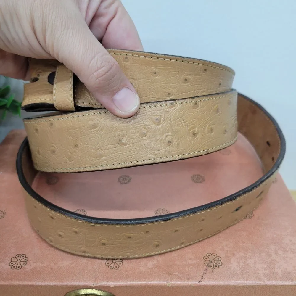 Vintage Ostrich Style Leather Belt